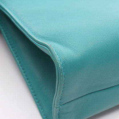 Prada Handbag Nappa Blue Green Leather Triangle Logo 2-Way — view 7
