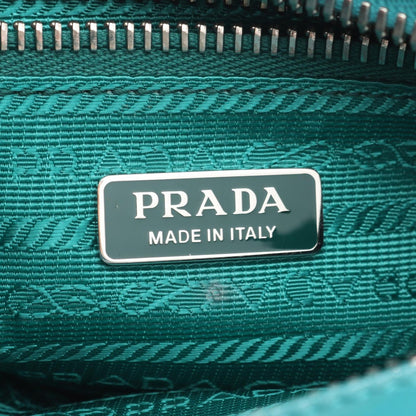 Prada Handbag Nappa Blue Green Leather Triangle Logo 2-Way — view 4