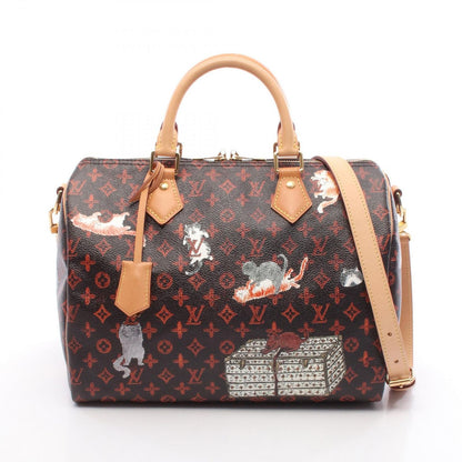 Louis Vuitton Handbag Speedy Bandouliere 30 Catgram Canvas Leather