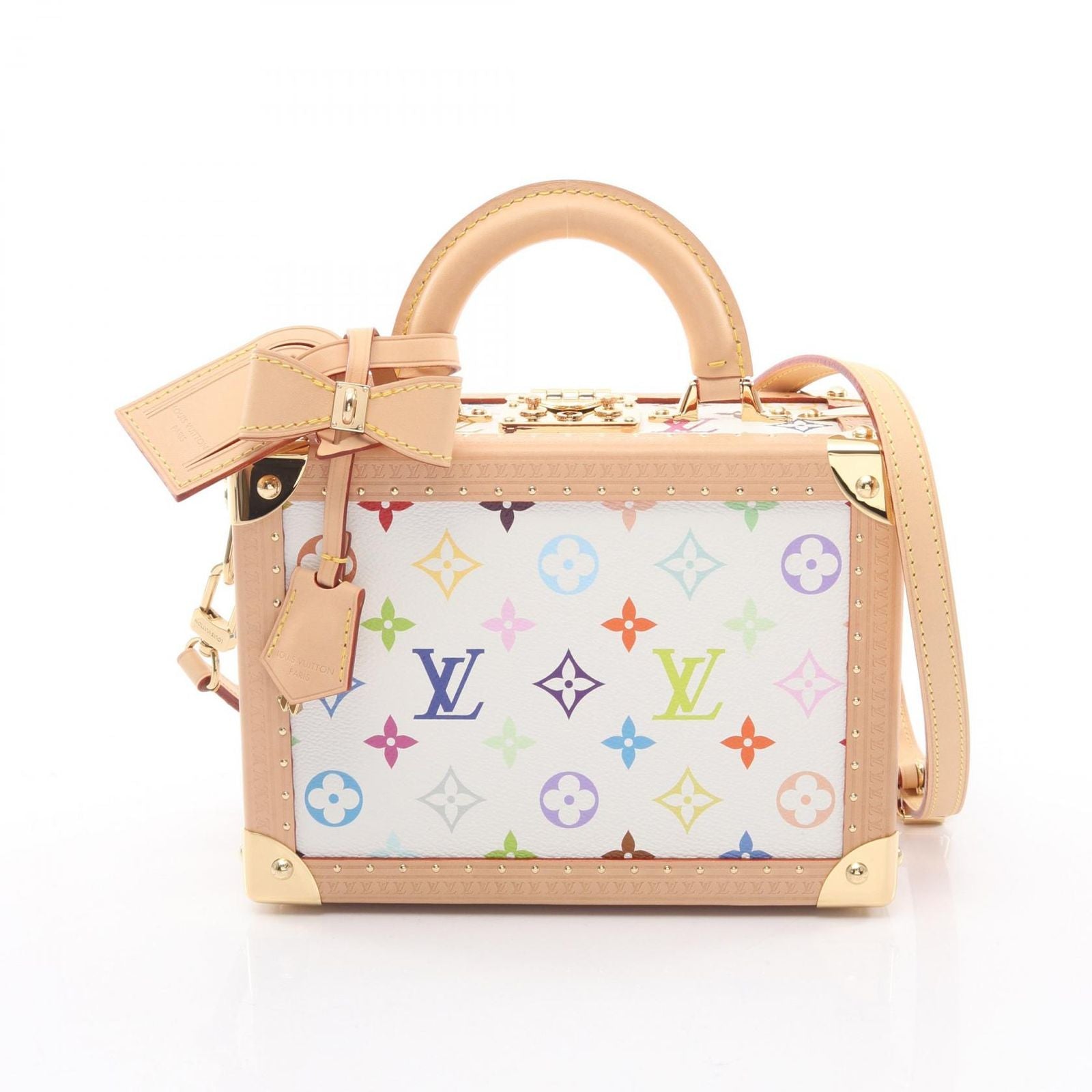 Louis Vuitton Handbag LV Tm Petite Valise Monogram Multicolor Blanc Canvas