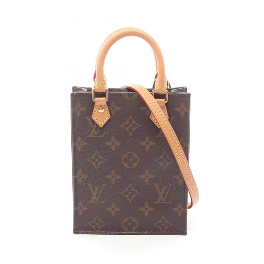 Louis Vuitton Handbag Sac Plat Canvas Leather Petite