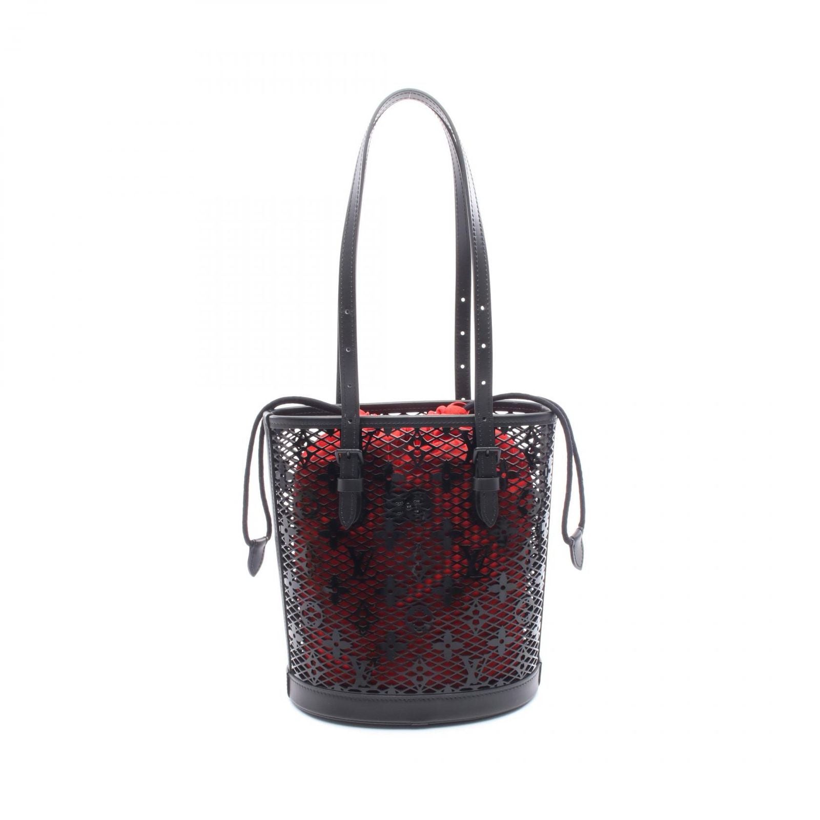 Louis Vuitton Handbag PM Monogram Lace Leather Patent Bucket PM