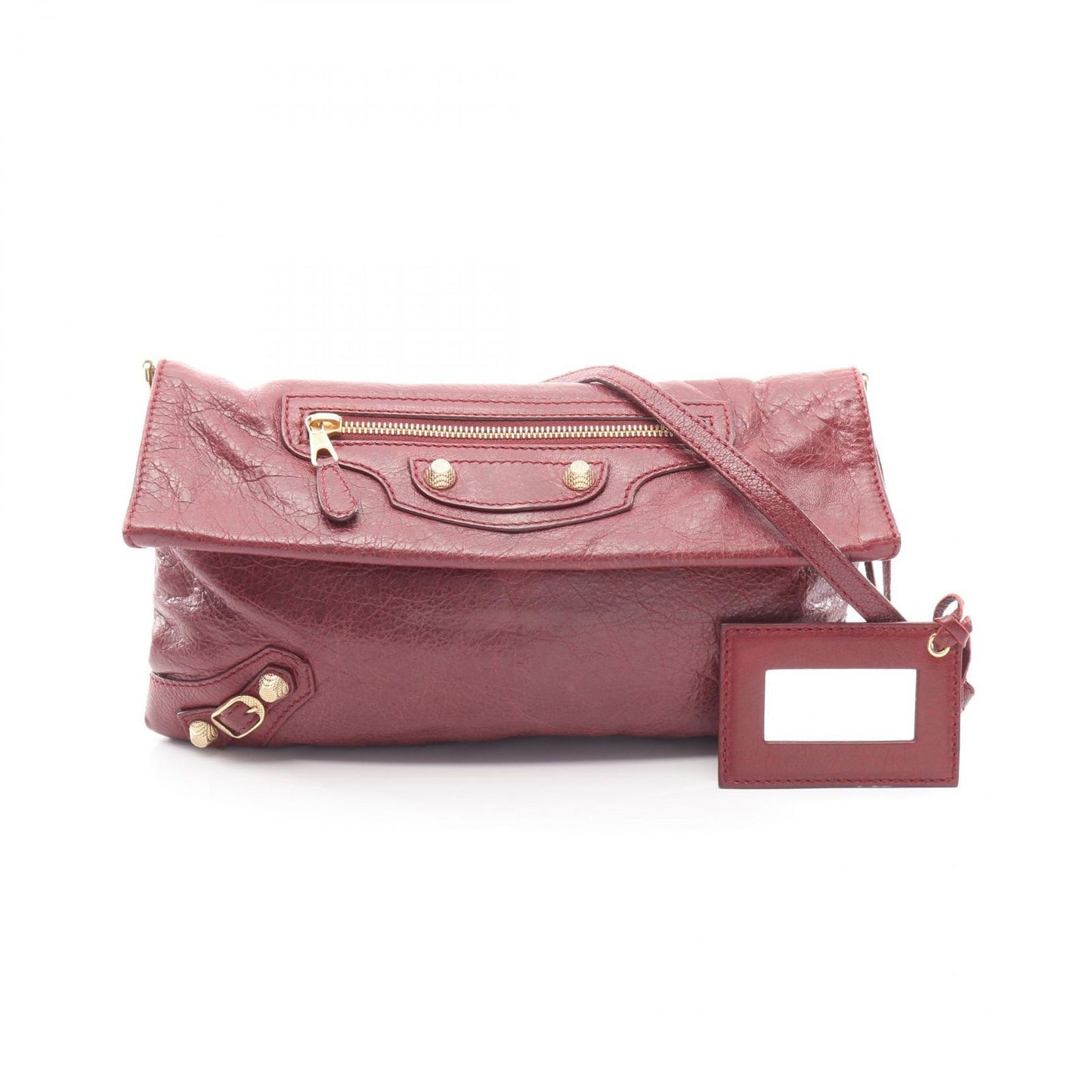 Balenciaga Clutch Giant Envelope Wine Red Leather 2-Way