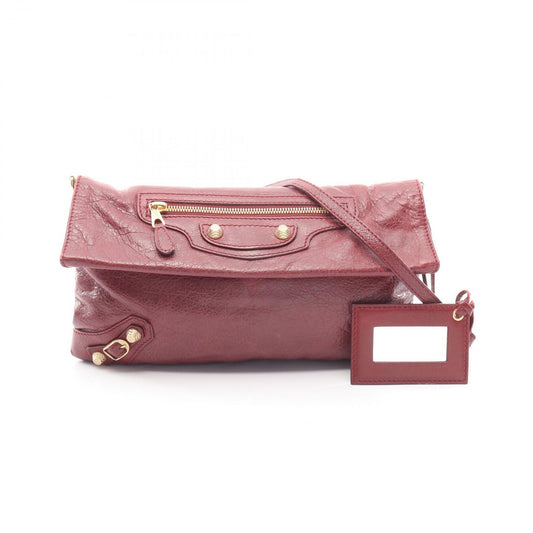 Balenciaga Clutch Giant Envelope Wine Red Leather 2-Way