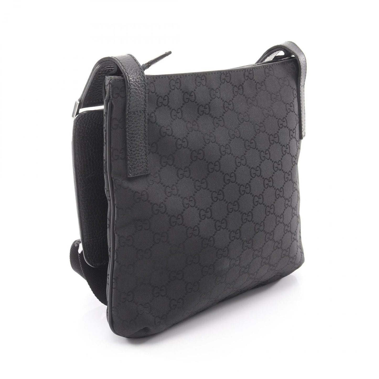 Gucci Shoulder Bag GG Pattern Black Fabric Leather — view 2