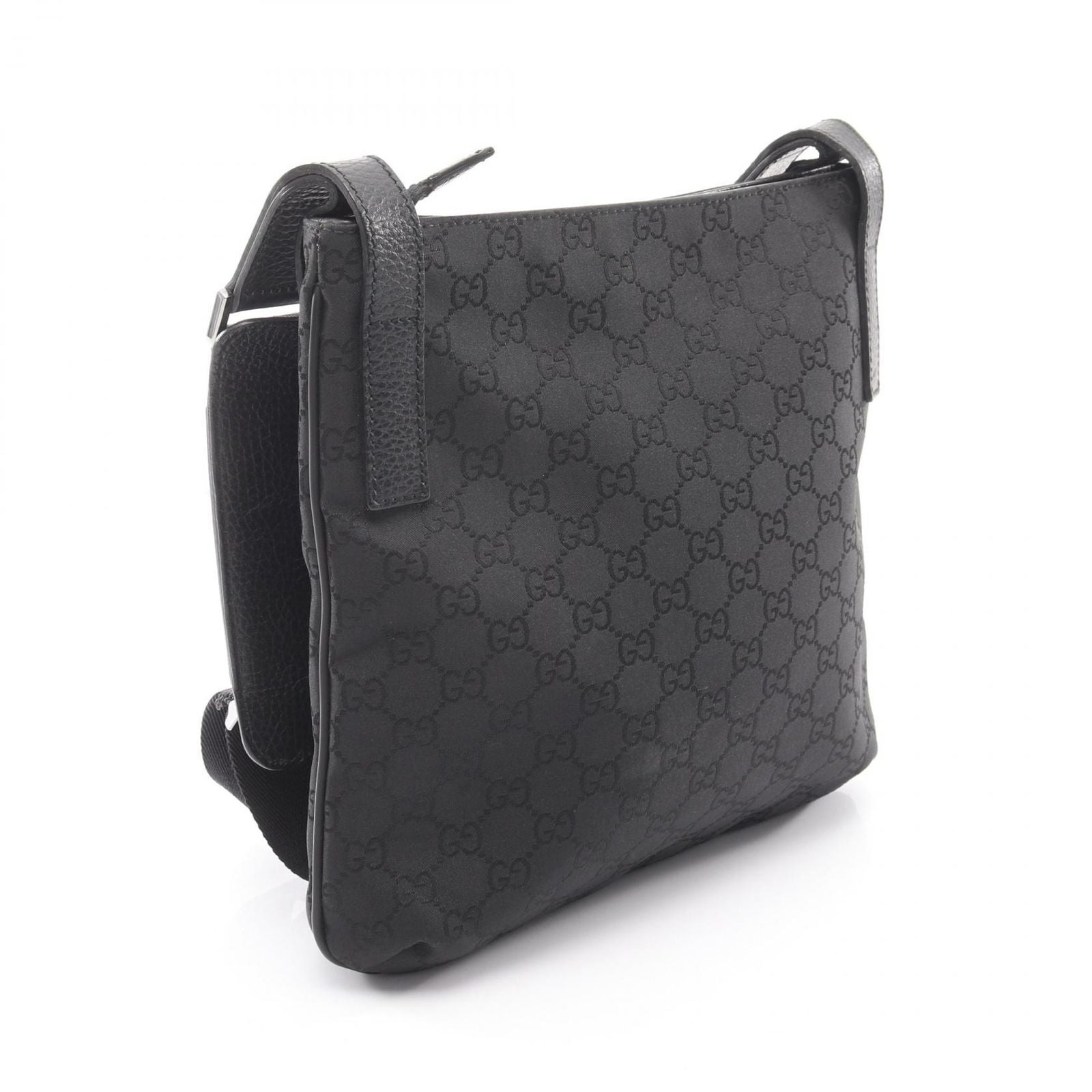 Gucci Shoulder Bag GG Pattern Black Fabric Leather — view 2