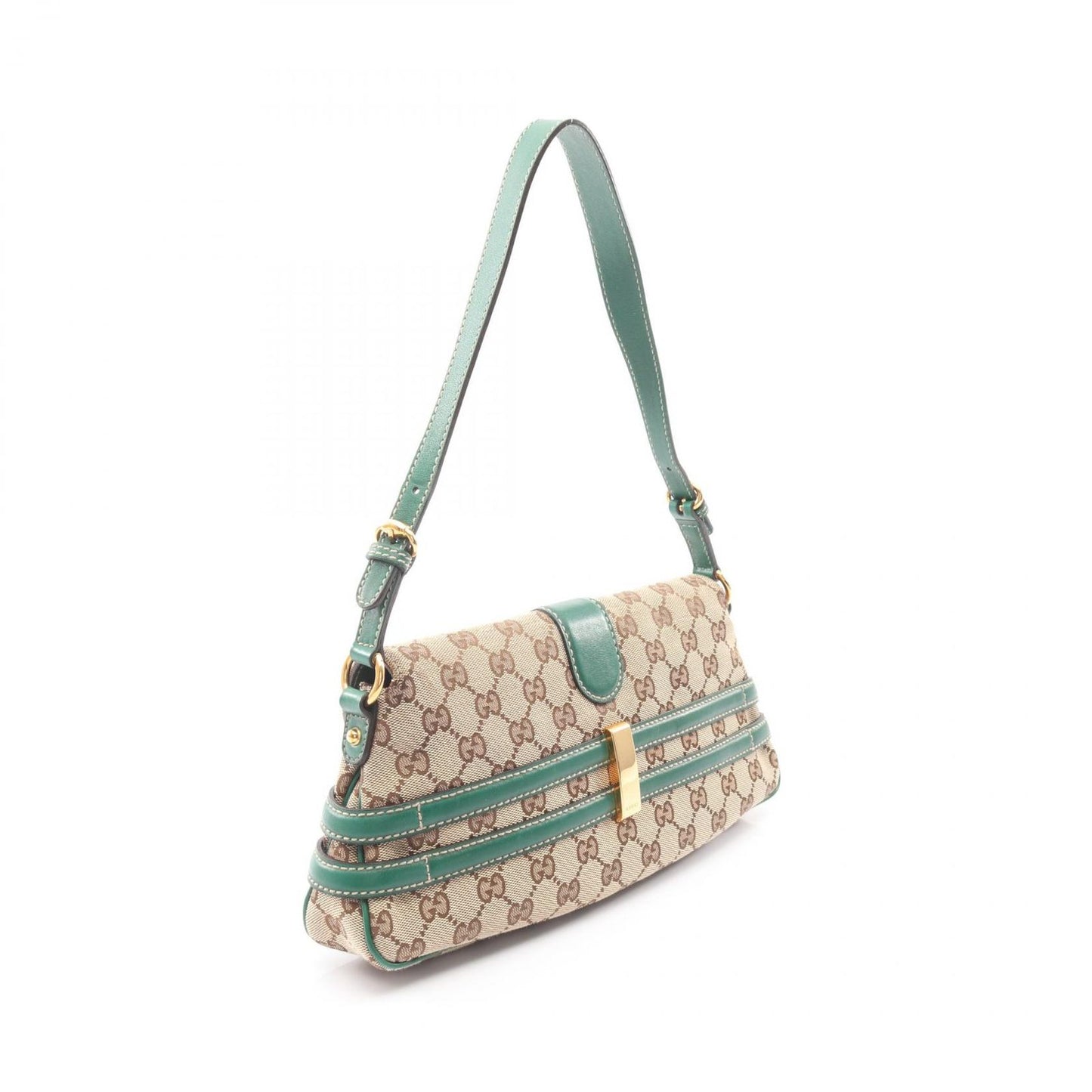 Gucci Shoulder Bag GG Canvas Horsebit Beige Green — view 2