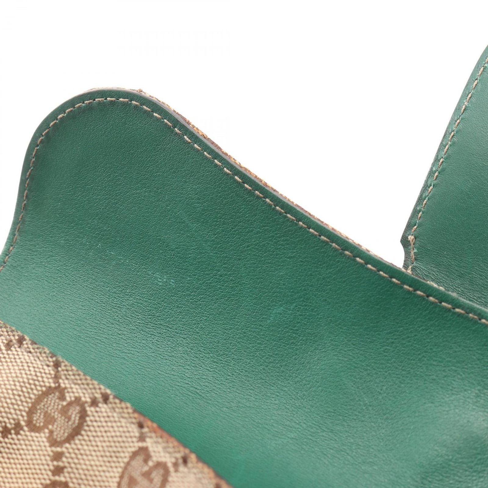 Gucci Shoulder Bag GG Canvas Horsebit Beige Green — view 8