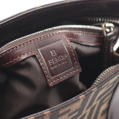 Fendi Handbag Zucca Black Brown Canvas Leather — view 4