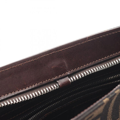 Fendi Handbag Zucca Black Brown Canvas Leather — view 9