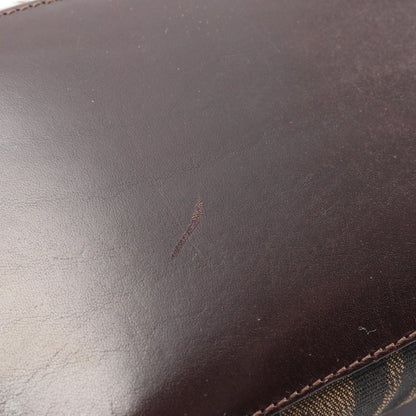 Fendi Handbag Zucca Black Brown Canvas Leather — view 8