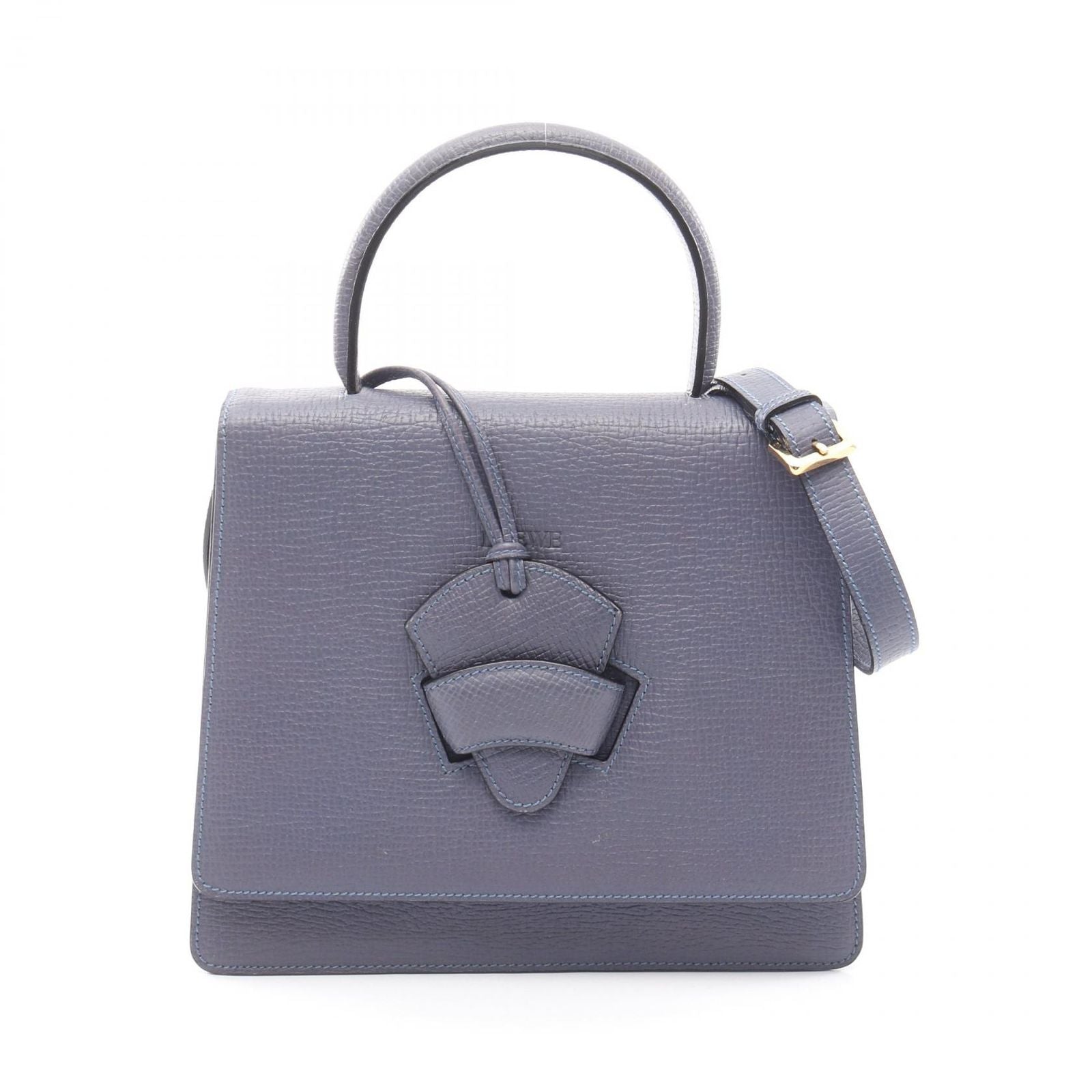 Loewe Handbag Barcelona Dark Blue Leather