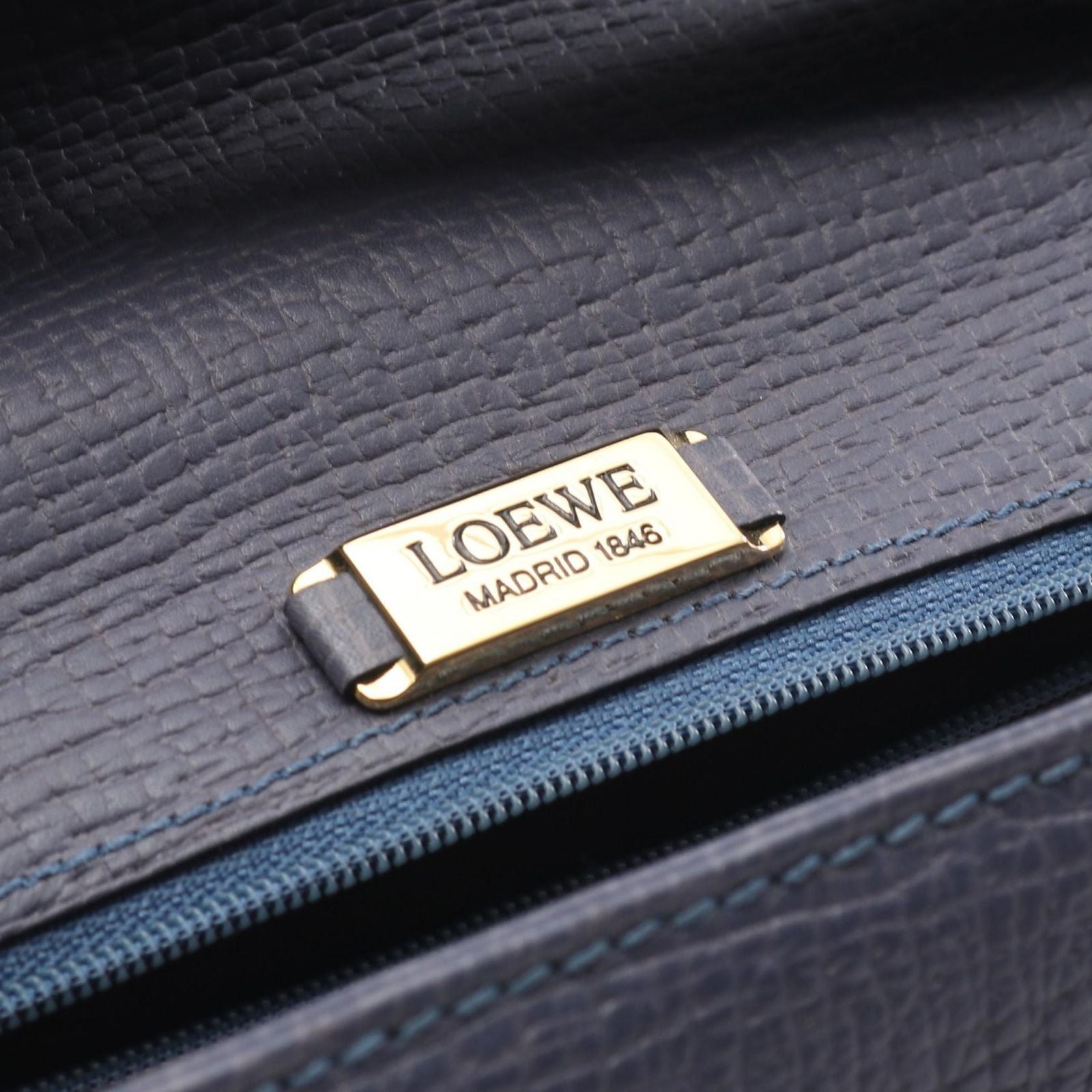 Loewe Handbag Barcelona Dark Blue Leather — view 4