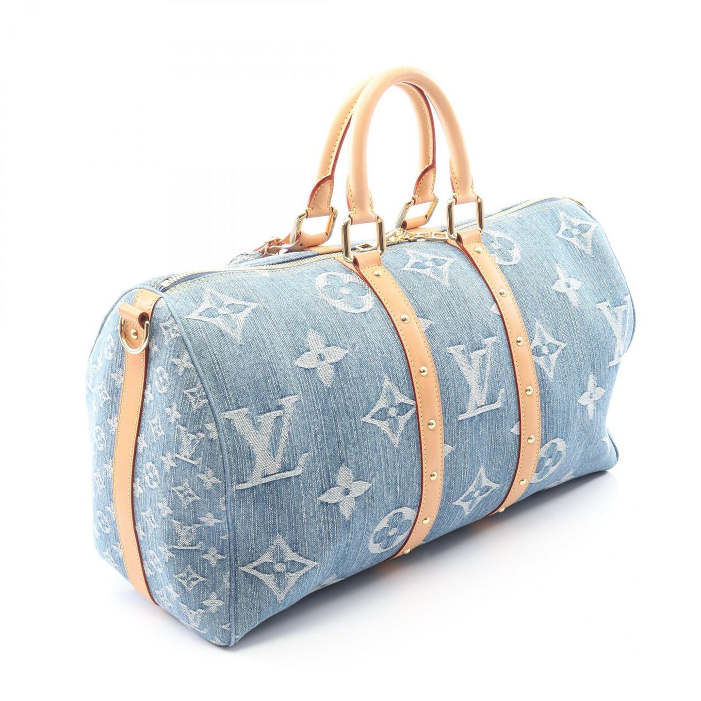 Louis Vuitton Boston Bag LV Remix Keepall Bandouliere 45 Monogram Denim Blue — view 2