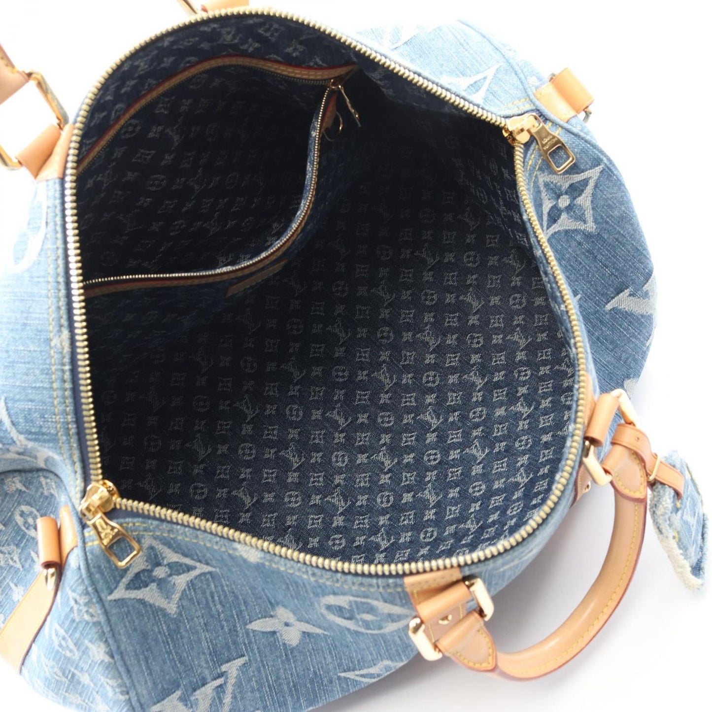 Louis Vuitton Boston Bag LV Remix Keepall Bandouliere 45 Monogram Denim Blue — view 3
