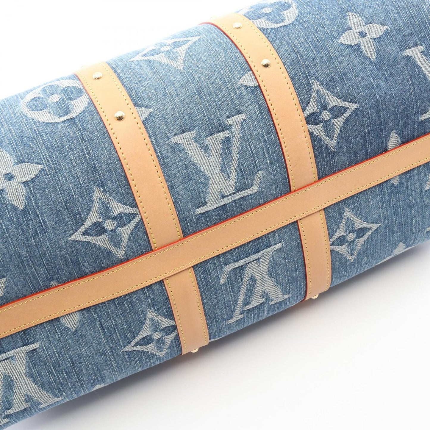 Louis Vuitton Boston Bag LV Remix Keepall Bandouliere 45 Monogram Denim Blue — view 5
