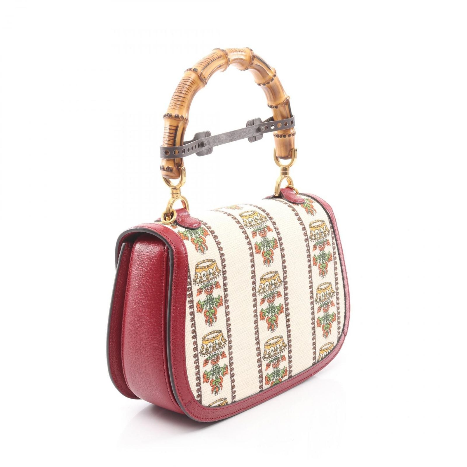 Gucci Handbag Music IS Mine Bamboo White Wine Red Multi Canvas Leather 2-Way — view 2