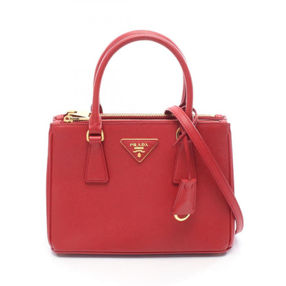 Prada Handbag Galleria Red Leather 2-Way