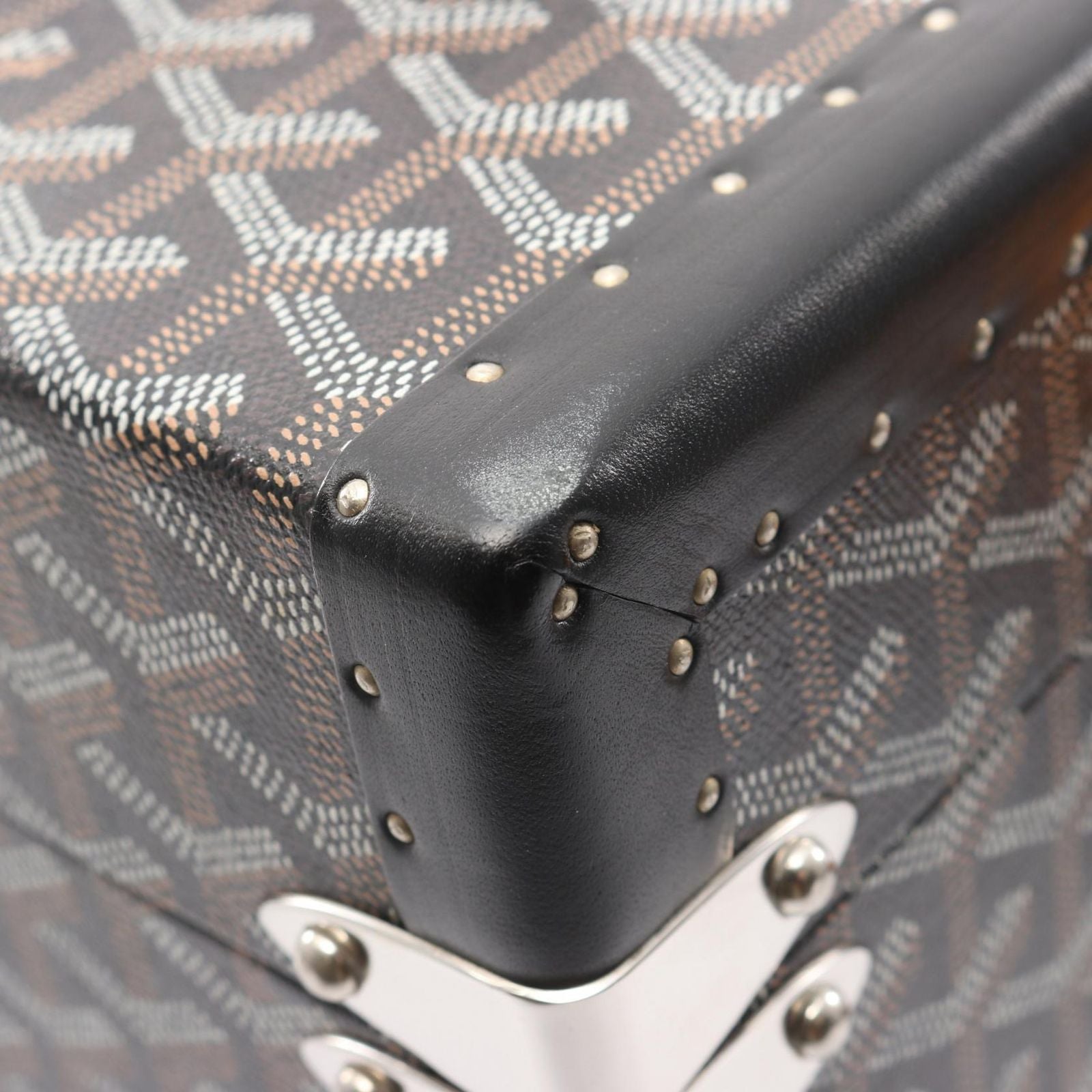 Goyard Suitcase Sardaigne Vanity Case Black Canvas Leather — view 7