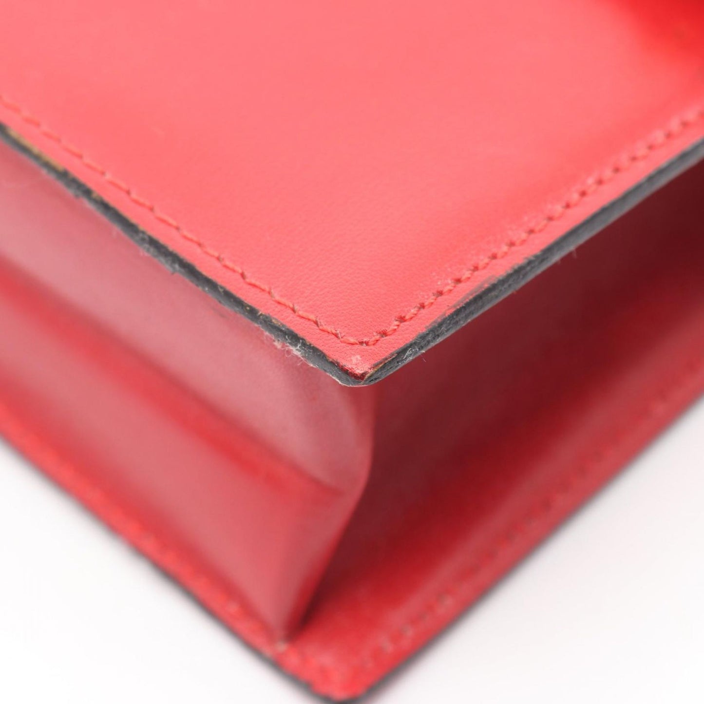 Dior Shoulder Bag CD Logo Red Leather Vintage Chain — view 7