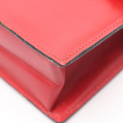 Dior Shoulder Bag CD Logo Red Leather Vintage Chain — view 7