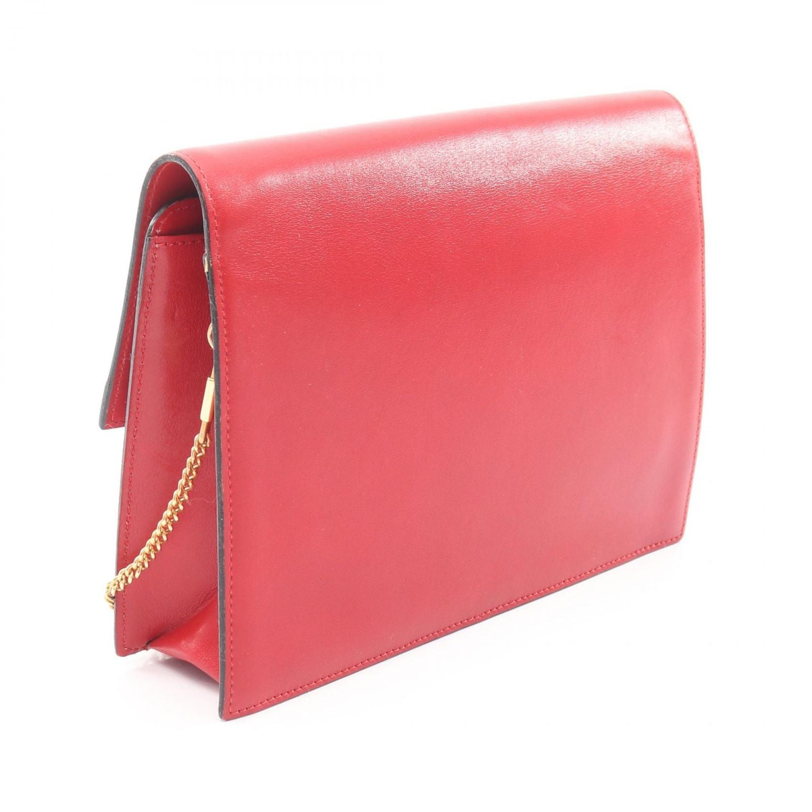 Dior Shoulder Bag CD Logo Red Leather Vintage Chain — view 2