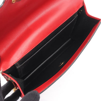 Dior Shoulder Bag CD Logo Red Leather Vintage Chain — view 3