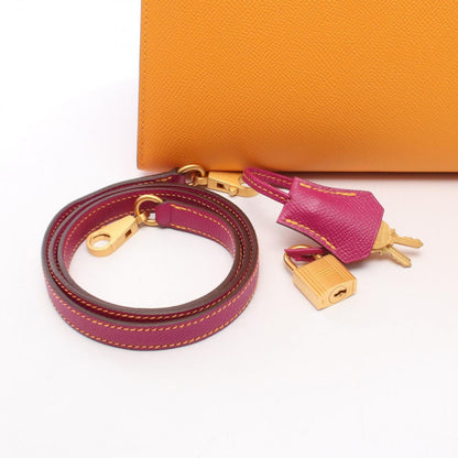 Hermes Handbag Kelly 28 Moutard Rose Purple — view 6