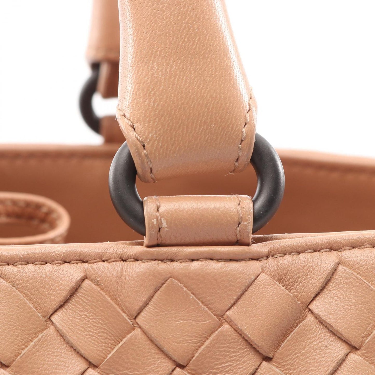 Bottega Veneta Tote Intrecciato Pink Beige Leather — view 6