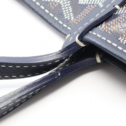 Goyard Tote Saint Louis PM Navy Canvas Leather — view 5
