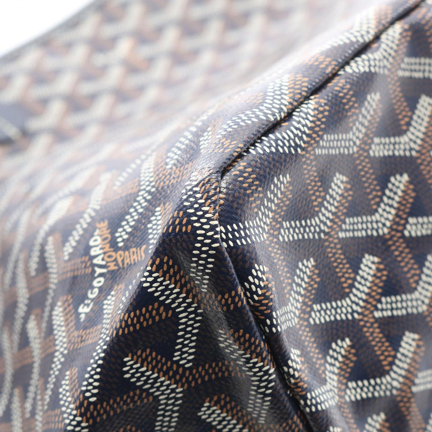 Goyard Tote Saint Louis PM Navy Canvas Leather — view 6