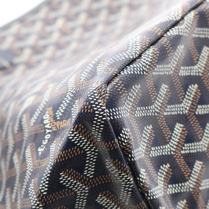 Goyard Tote Saint Louis PM Navy Canvas Leather — view 6