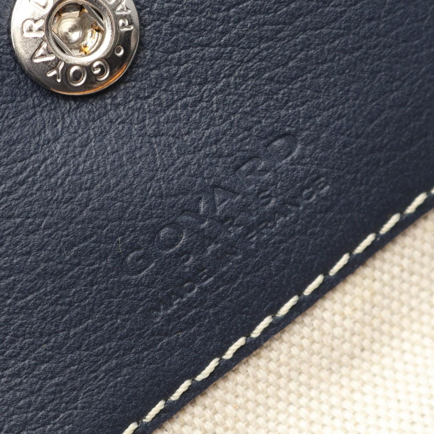 Goyard Tote Saint Louis PM Navy Canvas Leather — view 4