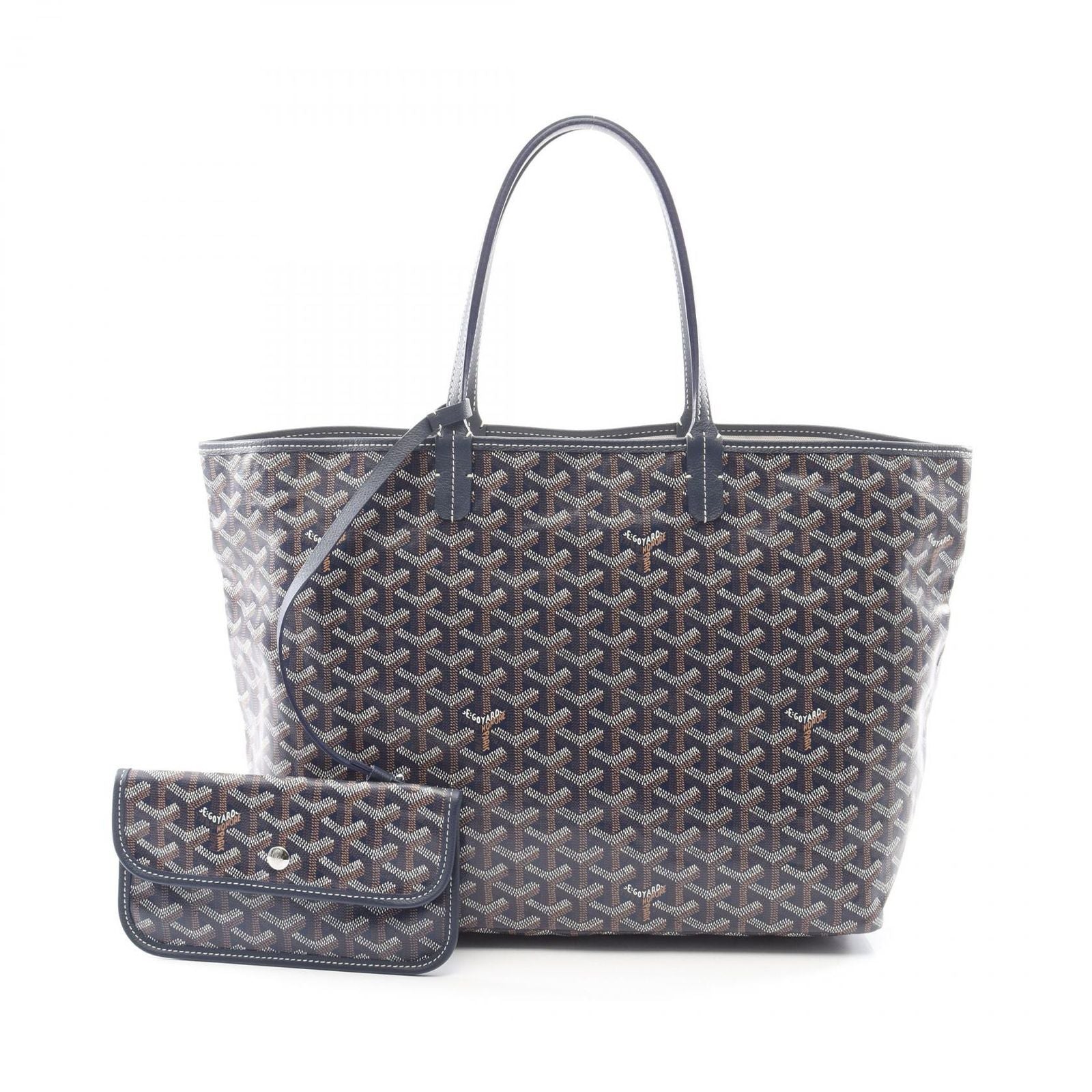 Goyard Tote Saint Louis PM Navy Canvas Leather