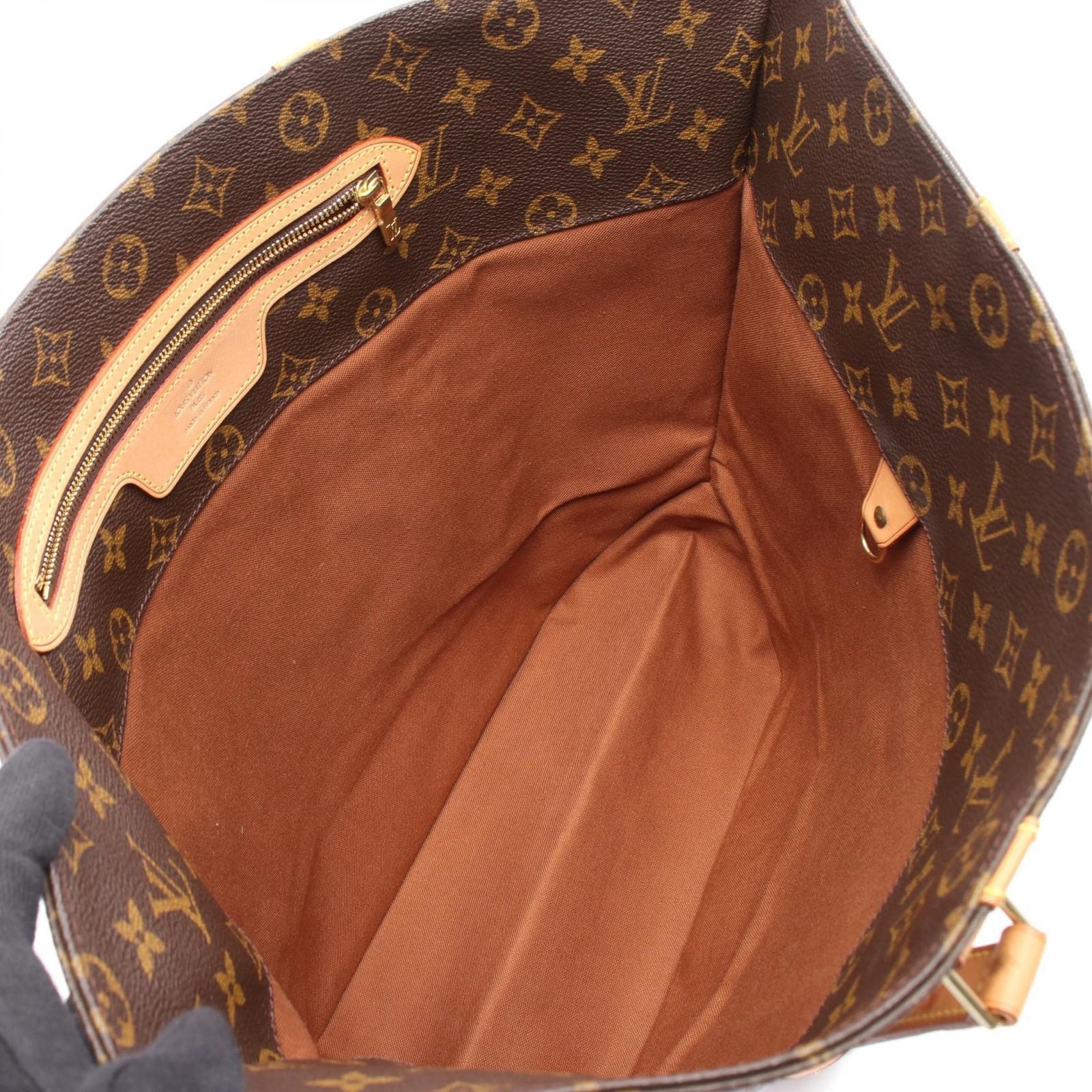 Louis Vuitton Tote Sac Shopping Canvas Leather — view 3