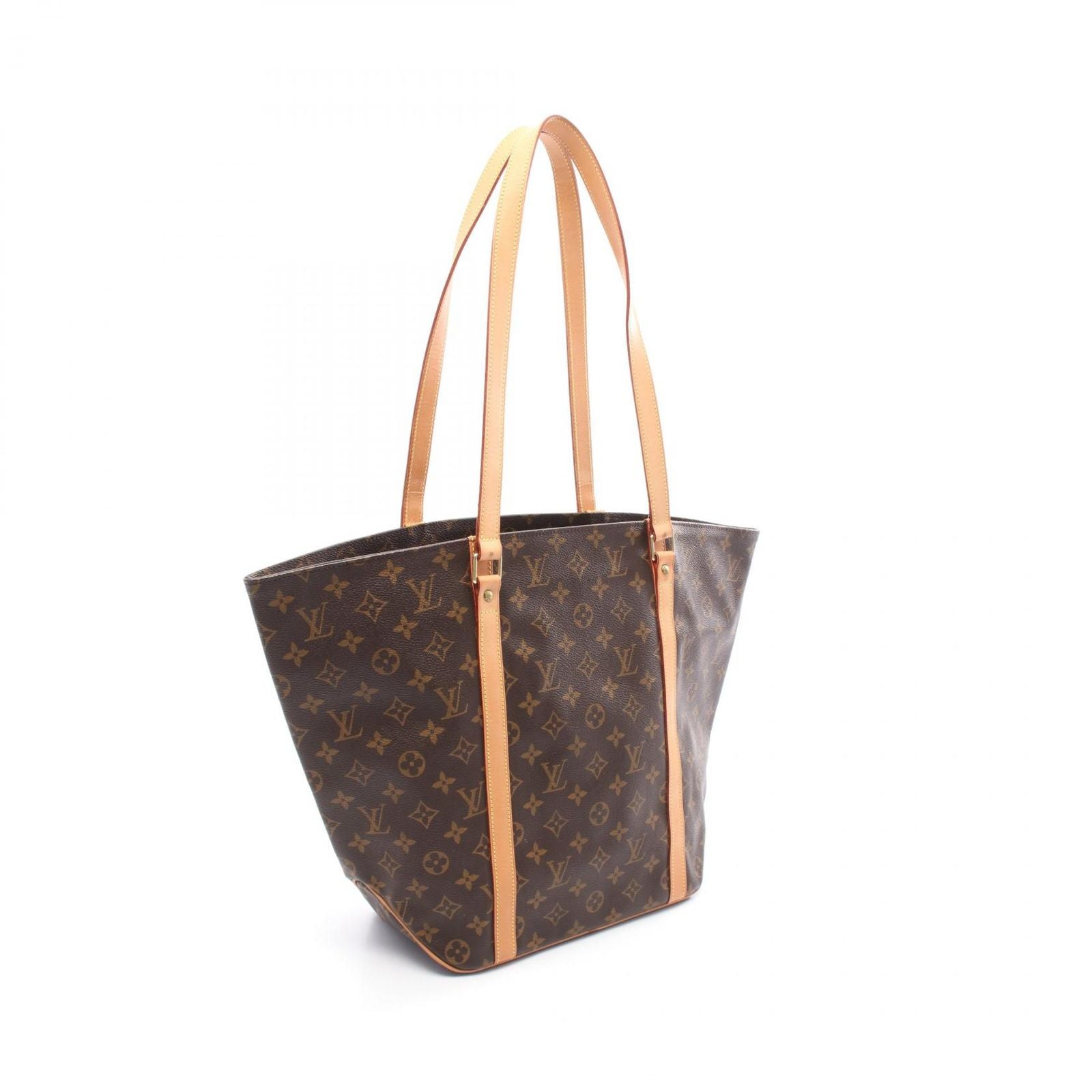 Louis Vuitton Tote Sac Shopping Canvas Leather — view 2