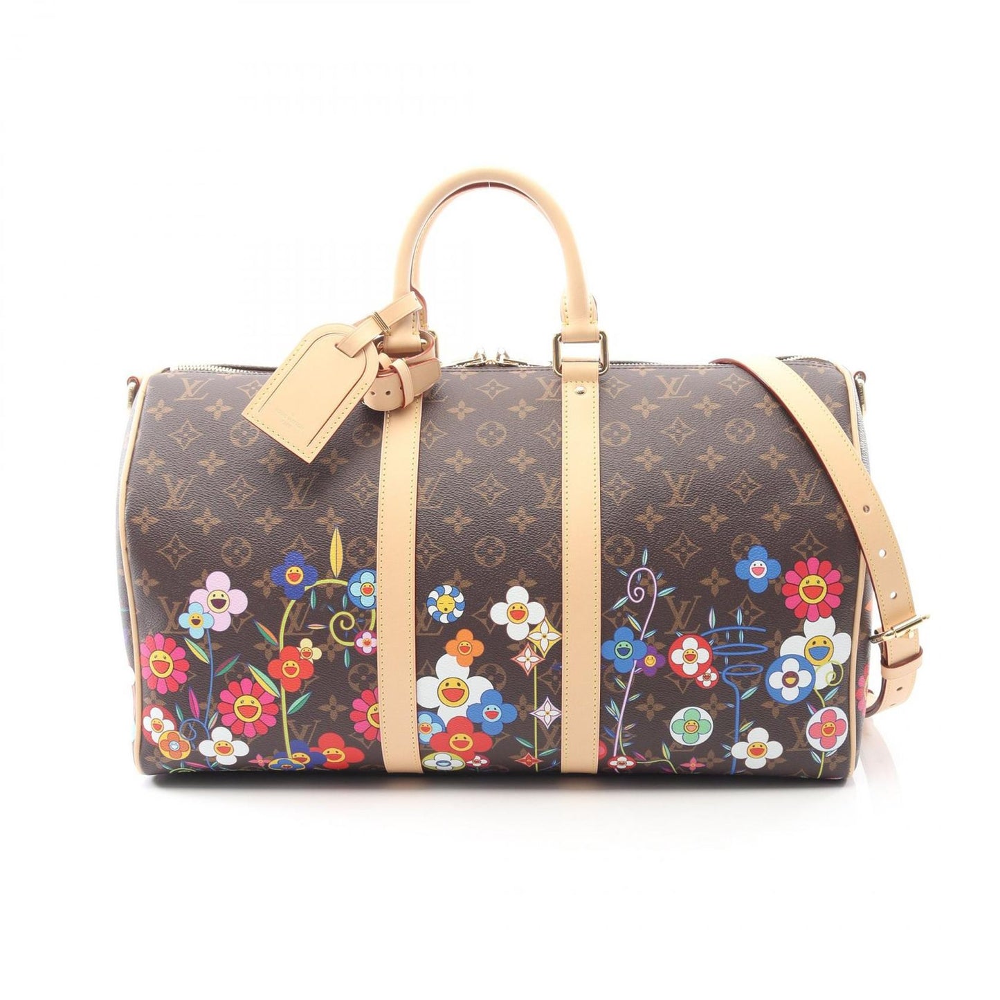 Louis Vuitton Boston Bag Takashi Murakami Keepall Bandouliere 45 Monogram