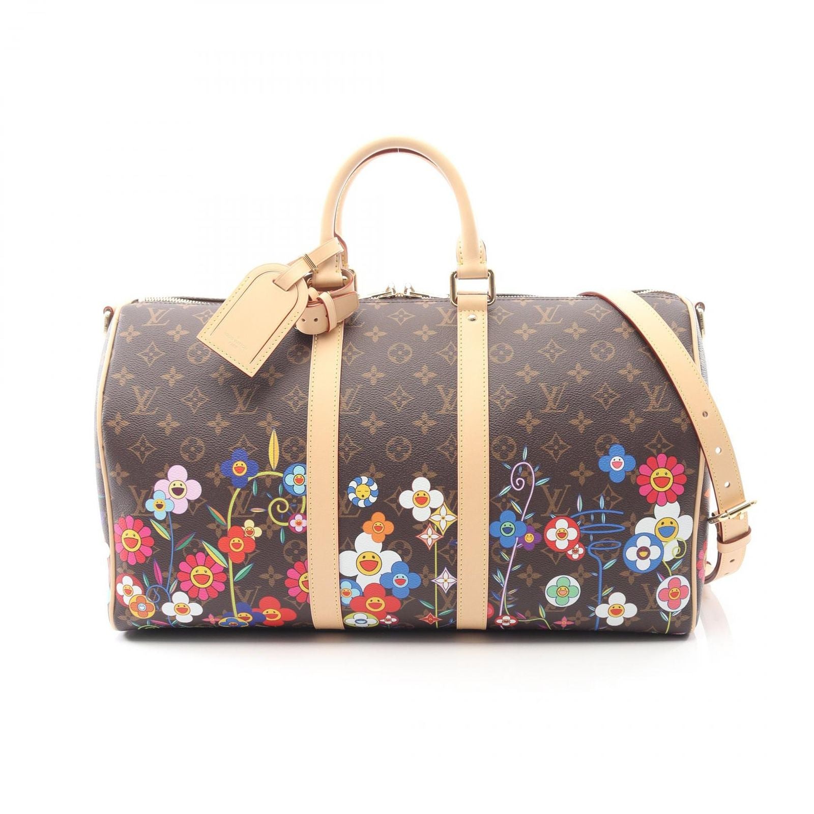 Louis Vuitton Boston Bag Takashi Murakami Keepall Bandouliere 45 Monogram