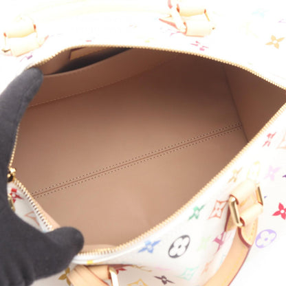 Louis Vuitton Handbag LV Tm Speedy Soft 30 Monogram Multicolor Blanc Canvas — view 3