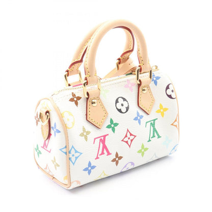 Louis Vuitton Handbag LV Tm Nano Speedy Monogram Multicolor Blanc Canvas Leather — view 2