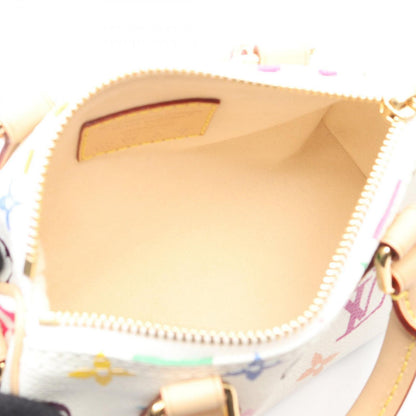 Louis Vuitton Handbag LV Tm Nano Speedy Monogram Multicolor Blanc Canvas Leather — view 3