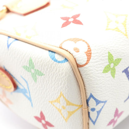 Louis Vuitton Handbag LV Tm Nano Speedy Monogram Multicolor Blanc Canvas Leather — view 5