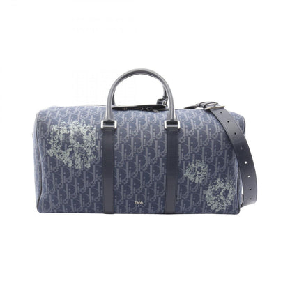 Dior Boston Bag Denim Tears Rango 50 Oblique Peace Sign Navy Canvas