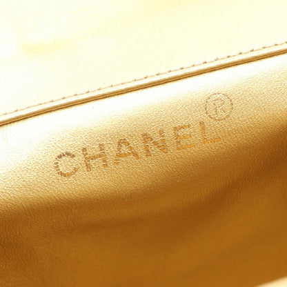 Chanel Backpack Quilted Metallic Gold Leather Double Turnlock Chain — view 4