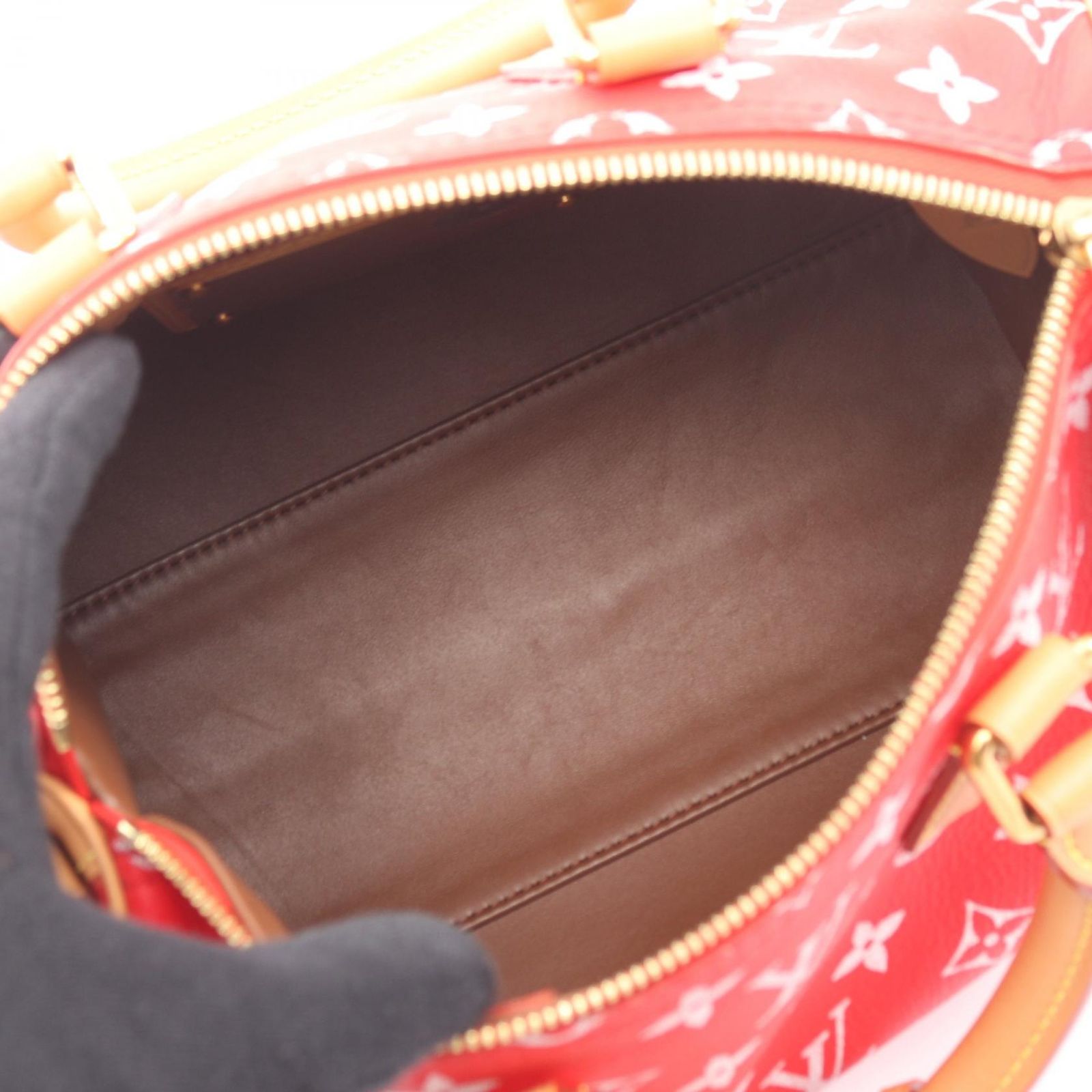 Louis Vuitton Handbag Speedy P9 Bandouliere 25 Rouge Canvas Leather — view 3