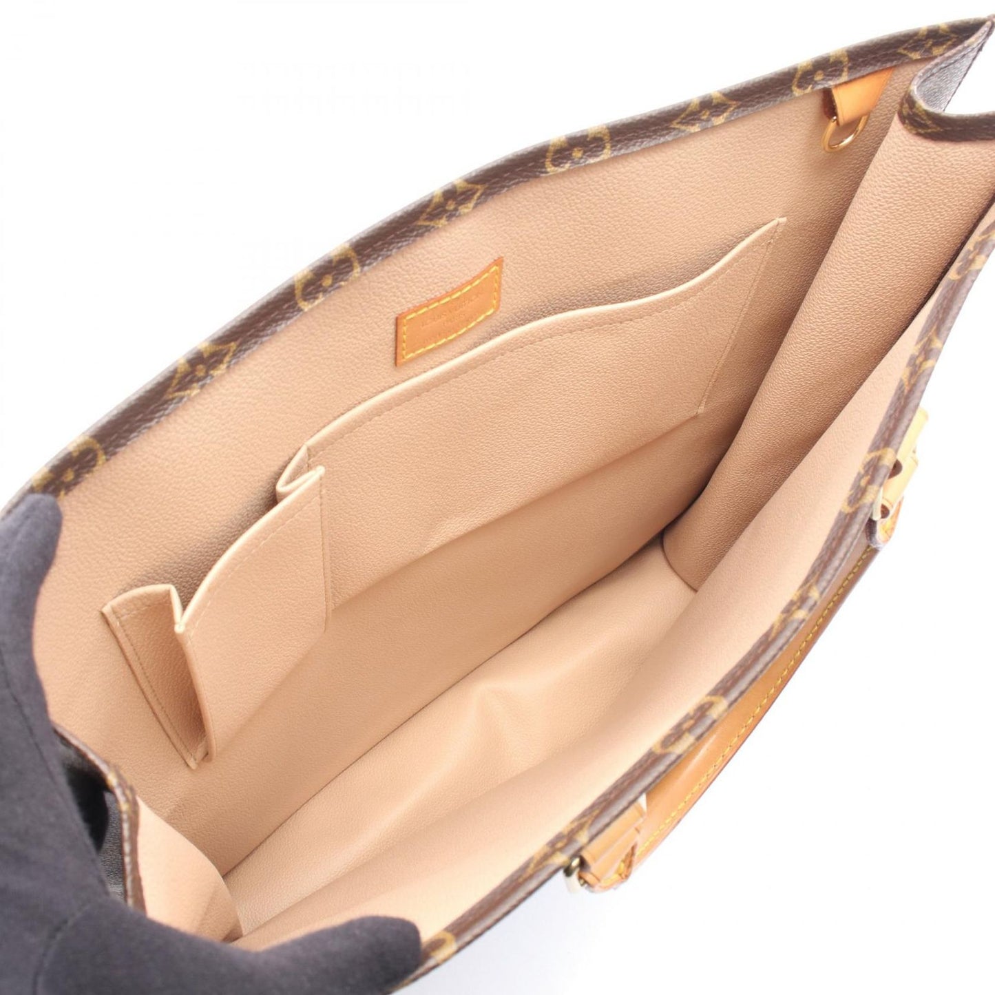 Louis Vuitton Tote Sac Plat Canvas Leather Sac Pla — view 3