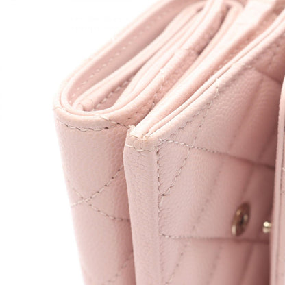 Chanel Trifold Wallet Quilted Baby Pink Caviar Leather — view 7