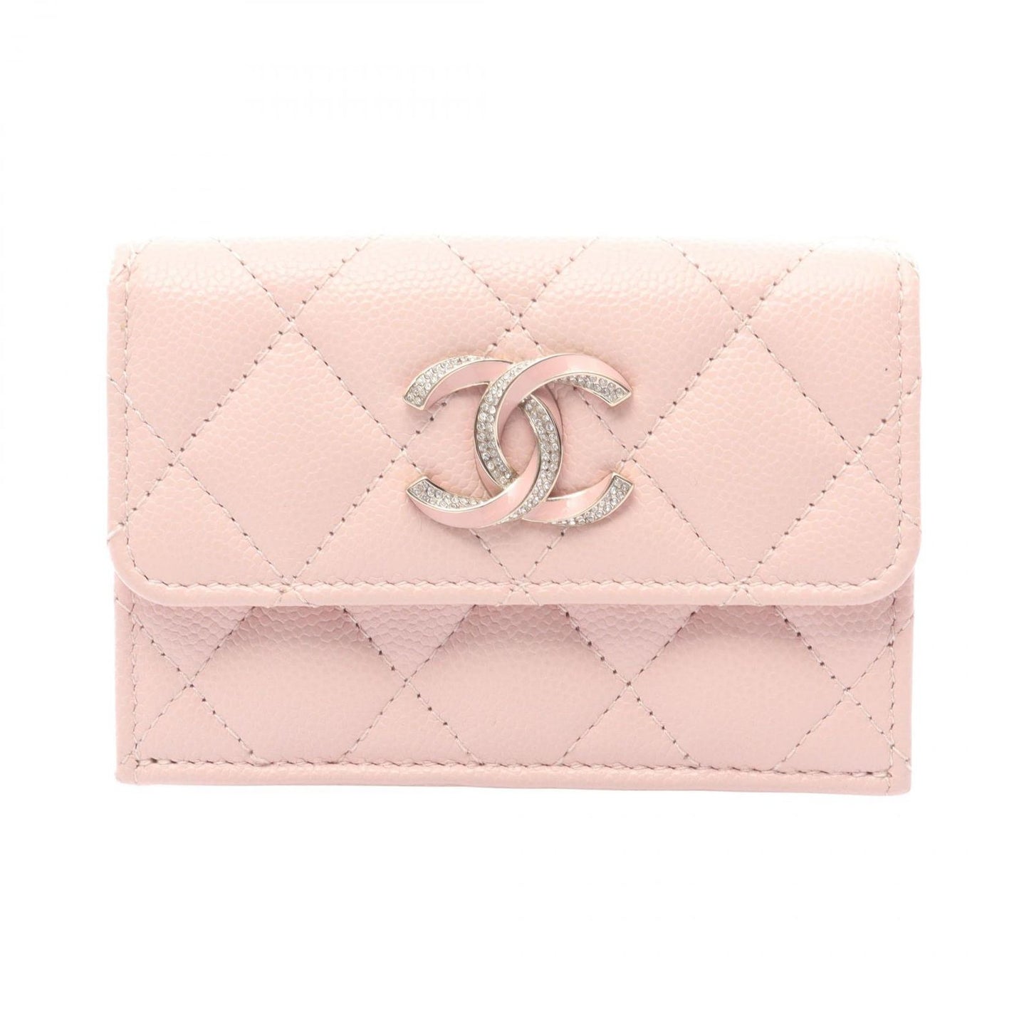 Chanel Trifold Wallet Quilted Baby Pink Caviar Leather
