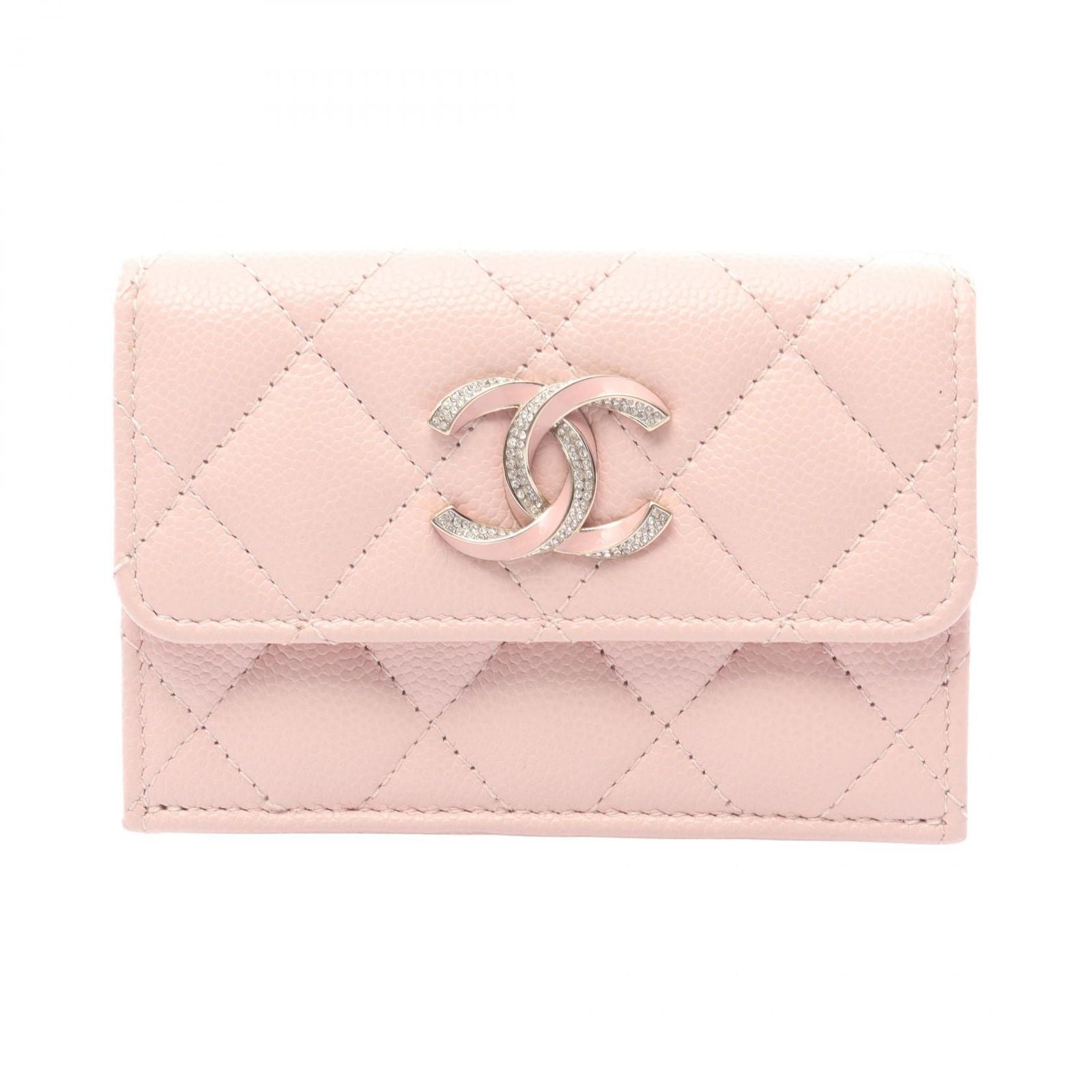 Chanel Trifold Wallet Quilted Baby Pink Caviar Leather