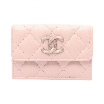 Chanel Trifold Wallet Quilted Baby Pink Caviar Leather